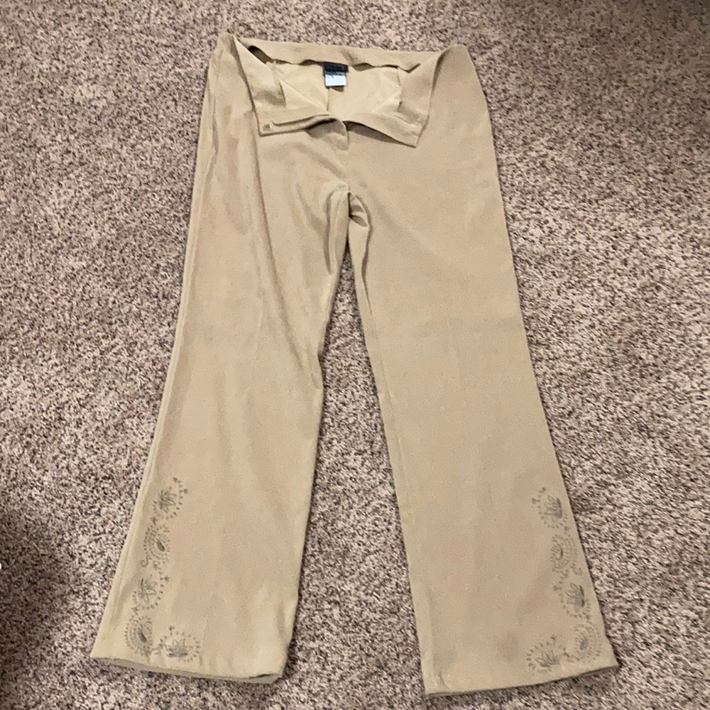 Vintage Studio size 12 suede like tan pant detail